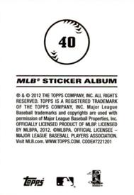 2012 Topps Stickers #40 Jose Bautista Back