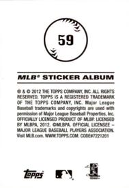 2012 Topps Stickers #59 Asdrubal Cabrera Back
