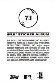 2012 Topps Stickers #73 Alex Gordon Back