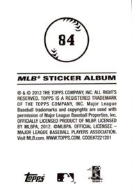 2012 Topps Stickers #84 Tsuyoshi Nishioka Back
