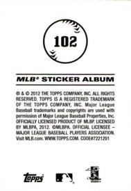 2012 Topps Stickers #102 Cliff Pennington Back