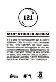 2012 Topps Stickers #121 Adrian Beltre Back