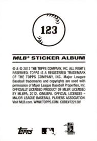 2012 Topps Stickers #123 Ian Kinsler Back