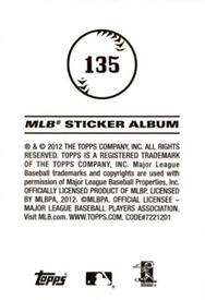 2012 Topps Stickers #135 Atlanta Braves Back