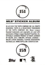 2012 Topps Stickers #151 / 159 Braves / Mets Back