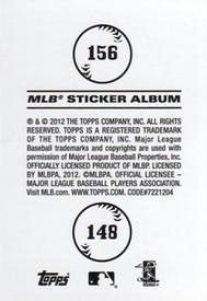 2012 Topps Stickers #156 / 148 Astros / Rangers Back