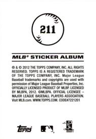 2012 Topps Stickers #211 Mat Latos Back