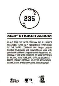 2012 Topps Stickers #235 Zack Greinke Back