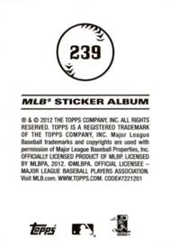2012 Topps Stickers #239 Derrek Lee Back