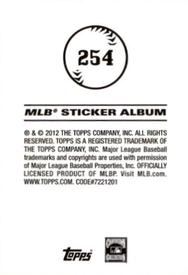 2012 Topps Stickers #254 Stan Musial Back