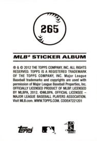 2012 Topps Stickers #265 Michael Cuddyer Back