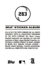 2012 Topps Stickers #283 Cory Luebke Back