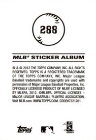 2012 Topps Stickers #288 Will Venable Back