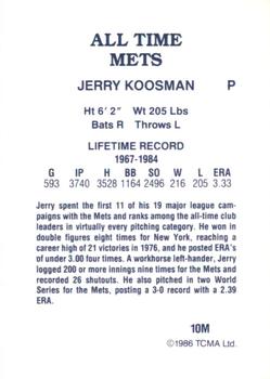 1986 TCMA All-Time New York Mets #10M Jerry Koosman Back