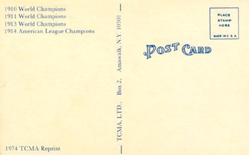 1974 TCMA 1910-14 Philadelphia Athletics Blue Tint #NNO Jack Barry Back