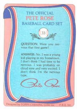 1985 Renata Galasso Pete Rose #33 Pete Rose Back