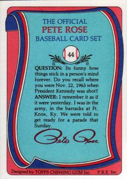 1985 Renata Galasso Pete Rose #44 Pete Rose Back