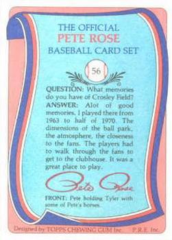 1985 Renata Galasso Pete Rose #56 Pete Rose Back