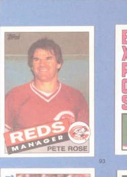 1985 Renata Galasso Pete Rose #93 Pete Rose Back