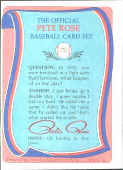 1985 Renata Galasso Pete Rose #70 Pete Rose Back