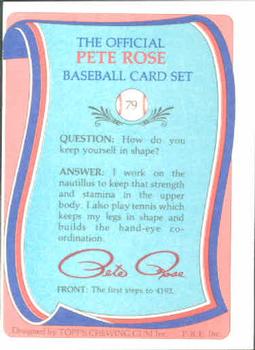1985 Renata Galasso Pete Rose #79 Pete Rose Back
