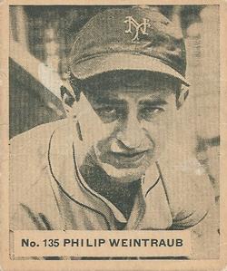 1936 World Wide Gum (V355) #135 Phil Weintraub Front