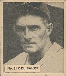 1936 World Wide Gum (V355) #31 Del Baker Front