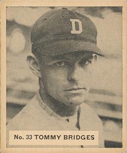 1936 World Wide Gum (V355) #33 Tommy Bridges Front