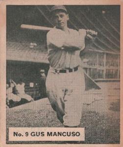 1936 World Wide Gum (V355) #9 Gus Mancuso Front