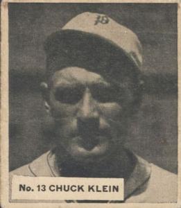 1936 World Wide Gum (V355) #13 Chuck Klein Front