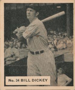 1936 World Wide Gum (V355) #34 Bill Dickey Front