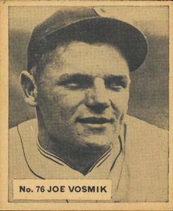1936 World Wide Gum (V355) #76 Joe Vosmik Front