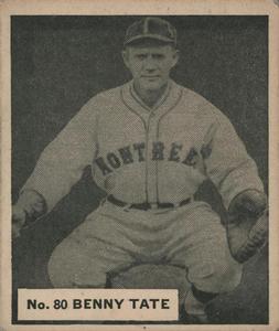 1936 World Wide Gum (V355) #80 Bennie Tate Front