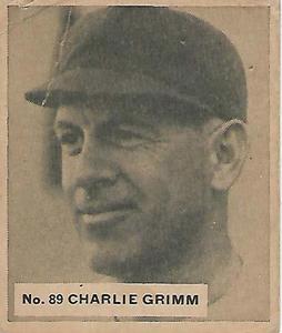 1936 World Wide Gum (V355) #89 Charlie Grimm Front