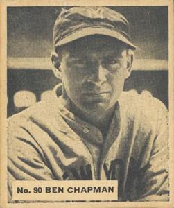 1936 World Wide Gum (V355) #90 Ben Chapman Front