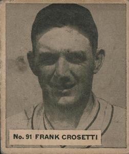 1936 World Wide Gum (V355) #91 Frank Crosetti Front
