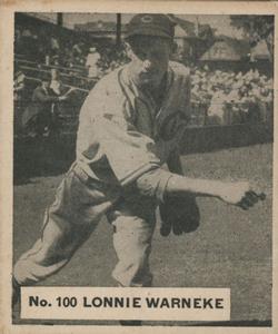 1936 World Wide Gum (V355) #100 Lon Warneke Front
