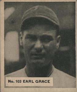 1936 World Wide Gum (V355) #103 Earl Grace Front