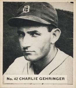 1936 World Wide Gum (V355) #42 Charlie Gehringer Front