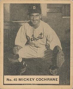 1936 World Wide Gum (V355) #45 Mickey Cochrane Front