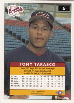 1992-93 Fleer Excel #6 Tony Tarasco Back