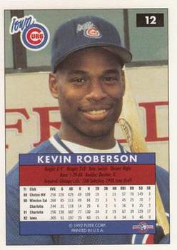 1992-93 Fleer Excel #12 Kevin Roberson Back