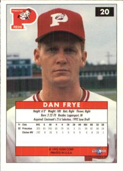 1992-93 Fleer Excel #20 Dan Frye Back