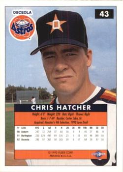 1992-93 Fleer Excel #43 Chris Hatcher Back