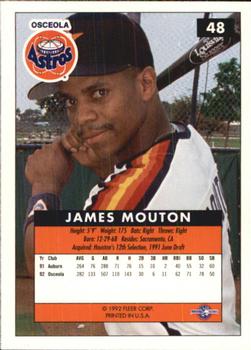 1992-93 Fleer Excel #48 James Mouton Back