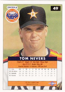 1992-93 Fleer Excel #49 Tom Nevers Back