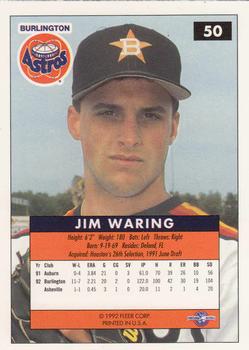 1992-93 Fleer Excel #50 Jim Waring Back