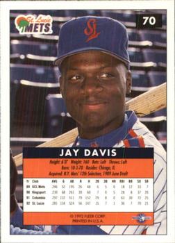 1992-93 Fleer Excel #70 Jay Davis Back