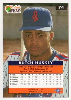 1992-93 Fleer Excel #74 Butch Huskey Back