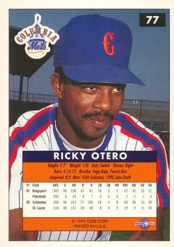 1992-93 Fleer Excel #77 Ricky Otero Back